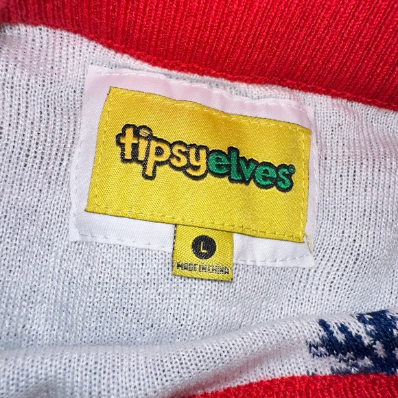 Men's Tipsy Elves Melting Snowman with Santa Sweater - Large - Picture 5 of 6